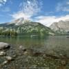 More of Jenny Lake.
Looking west at the
Teton Range.