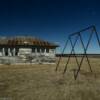 Hat Creek schoolhouse.
(frontal view) & swing set.