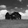B&W perspective of this
austere 1890's farm house.
