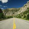 Northern rocky bluffs of the
Wind River Canyon.