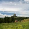 Devil's Tower.
In early July.